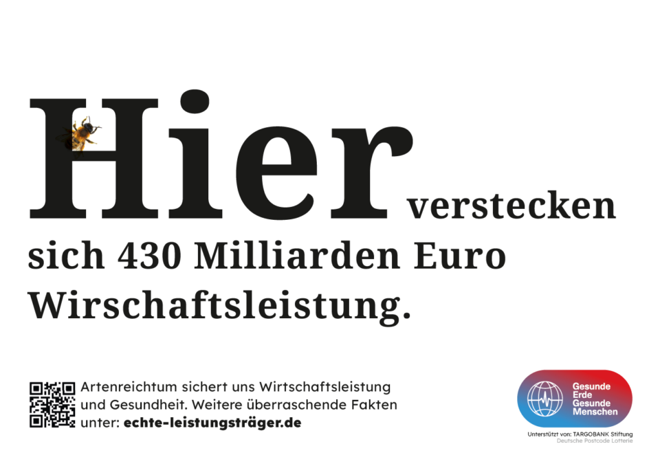 Kampagnenmotiv mit der Aufschrift: Hier verstecken sich 430 Millarden Euro Wirtschaftsleistung.
